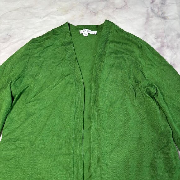 Chicos Green Open Front Cardigan Sweater Womens Size 0 US Small - Picture 2 of 5